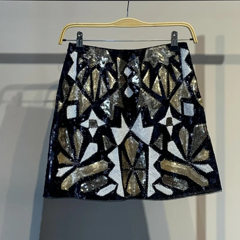 Falda Lápiz de Lentejuelas para Mujer