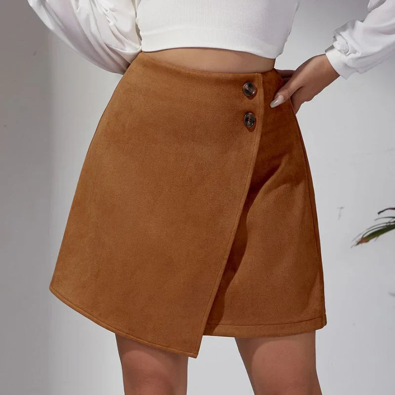 Minifalda de ante sintético para mujer