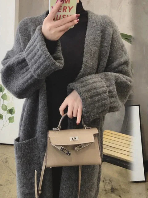 Chaqueta de Punto Larga para Mujer