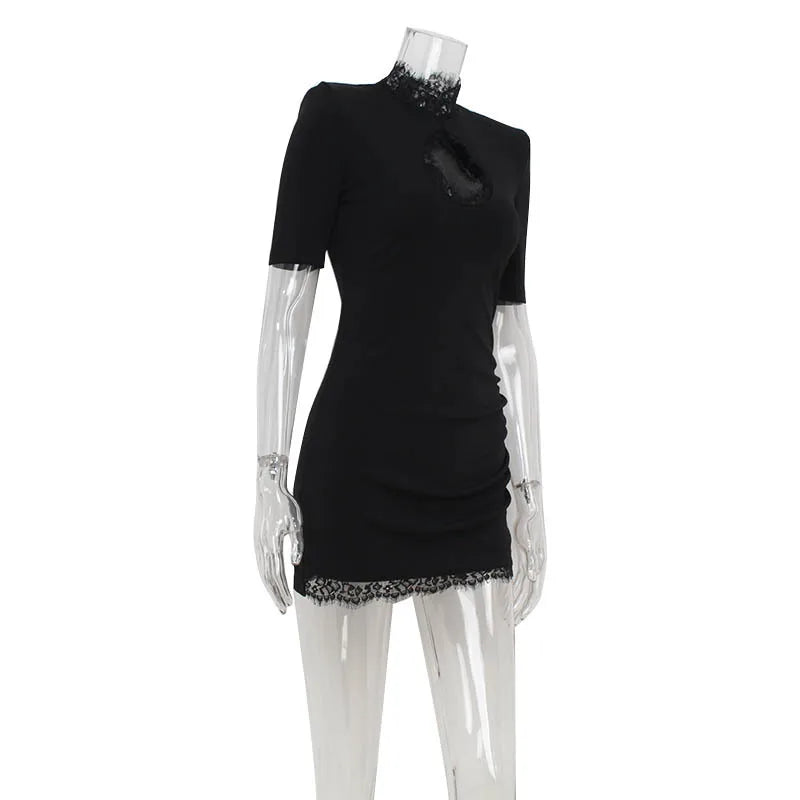 Vestido Bodycon de Encaje con Retazos para Mujer