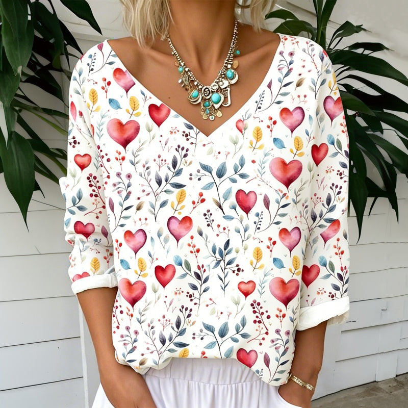 Blusa Casual Estampado Corazón
