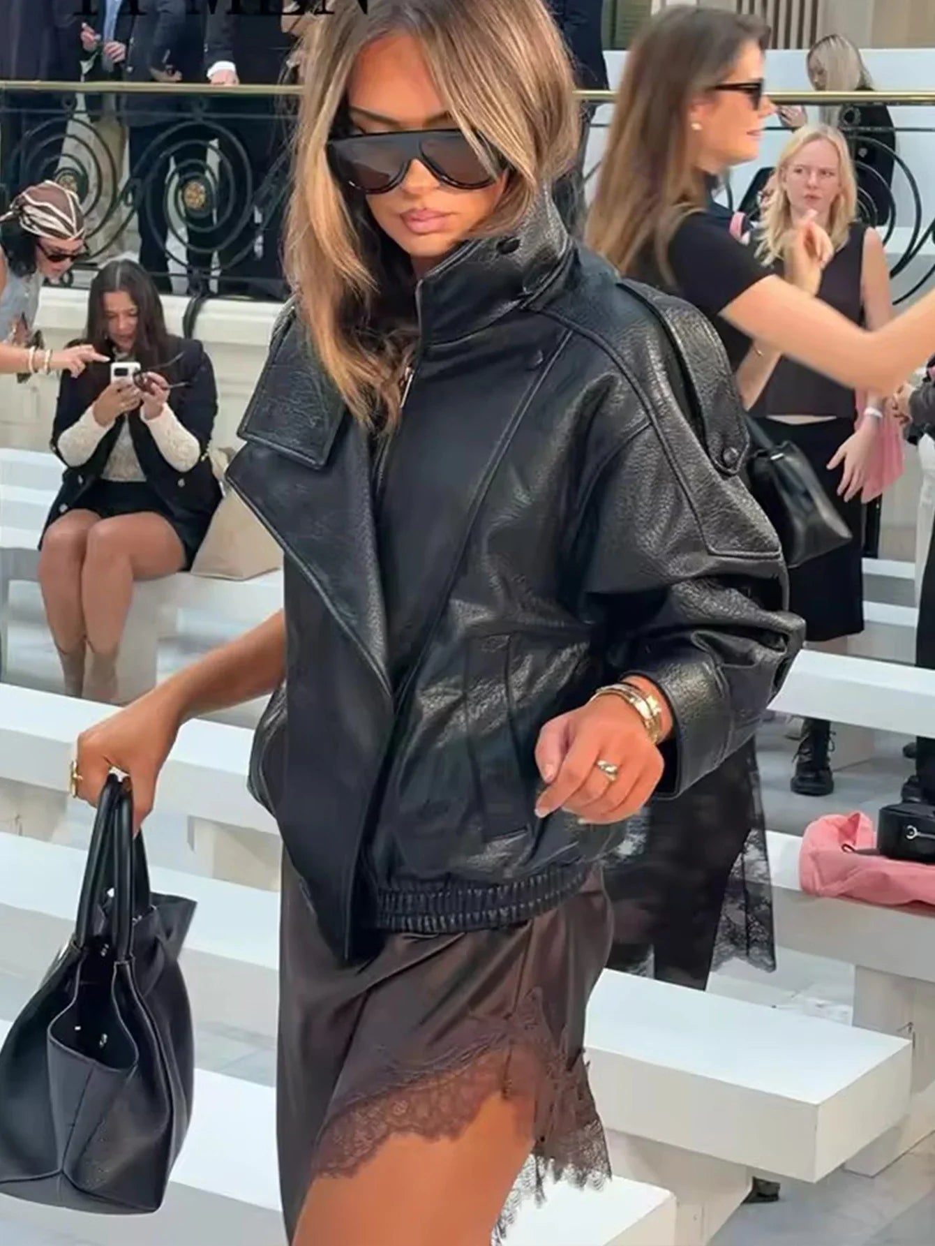 Chaqueta de Cuero Vegano Negro