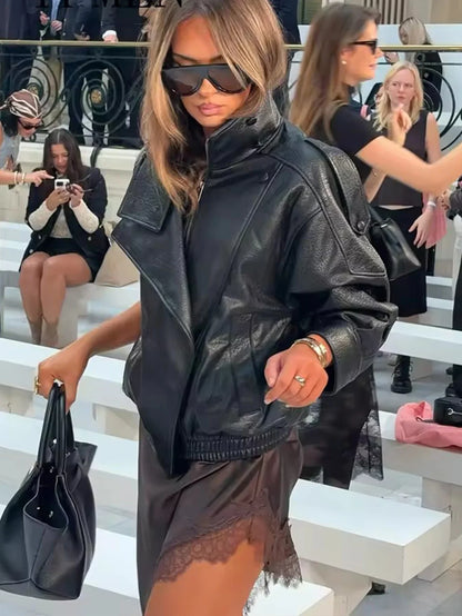 Chaqueta de Cuero Vegano Negro