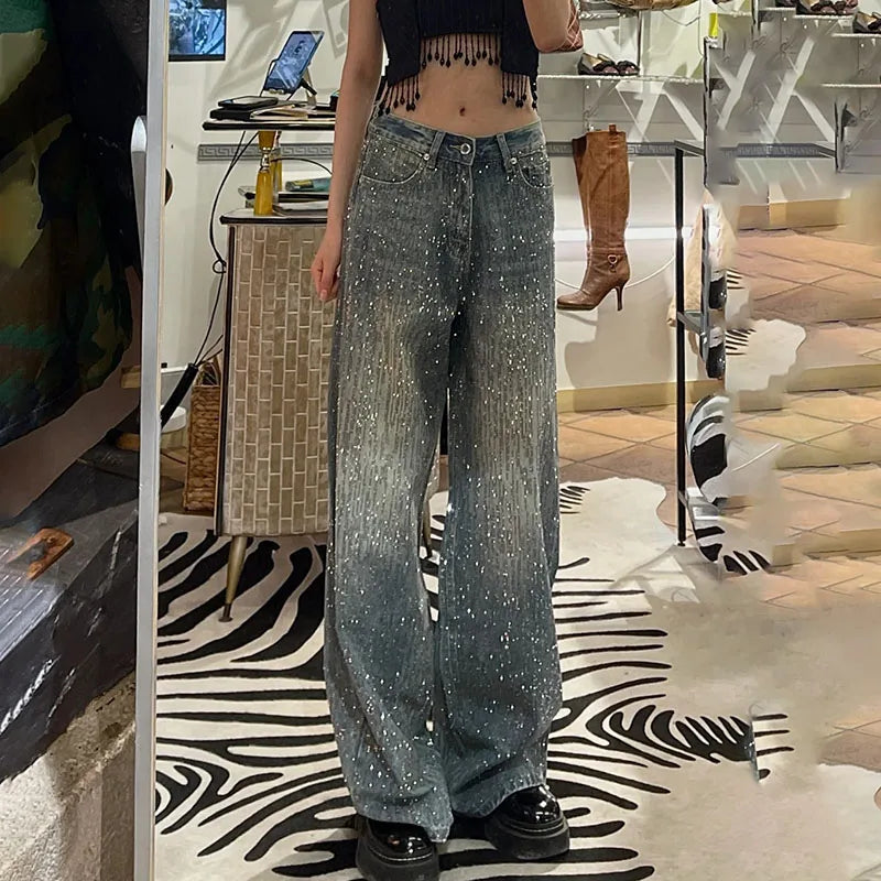 Pantalones Vaqueros con Parches de Estrellas para Mujer
