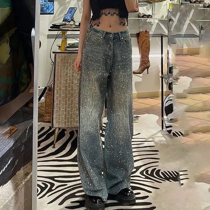 Pantalones Vaqueros con Parches de Estrellas para Mujer