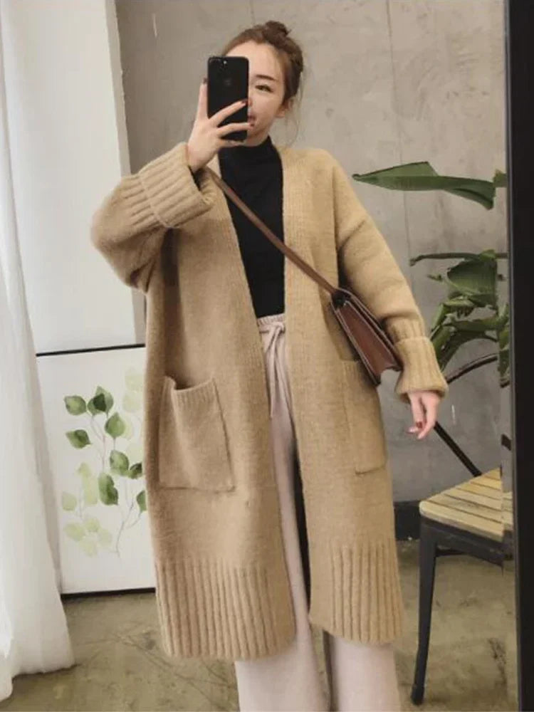 Chaqueta de Punto Larga para Mujer