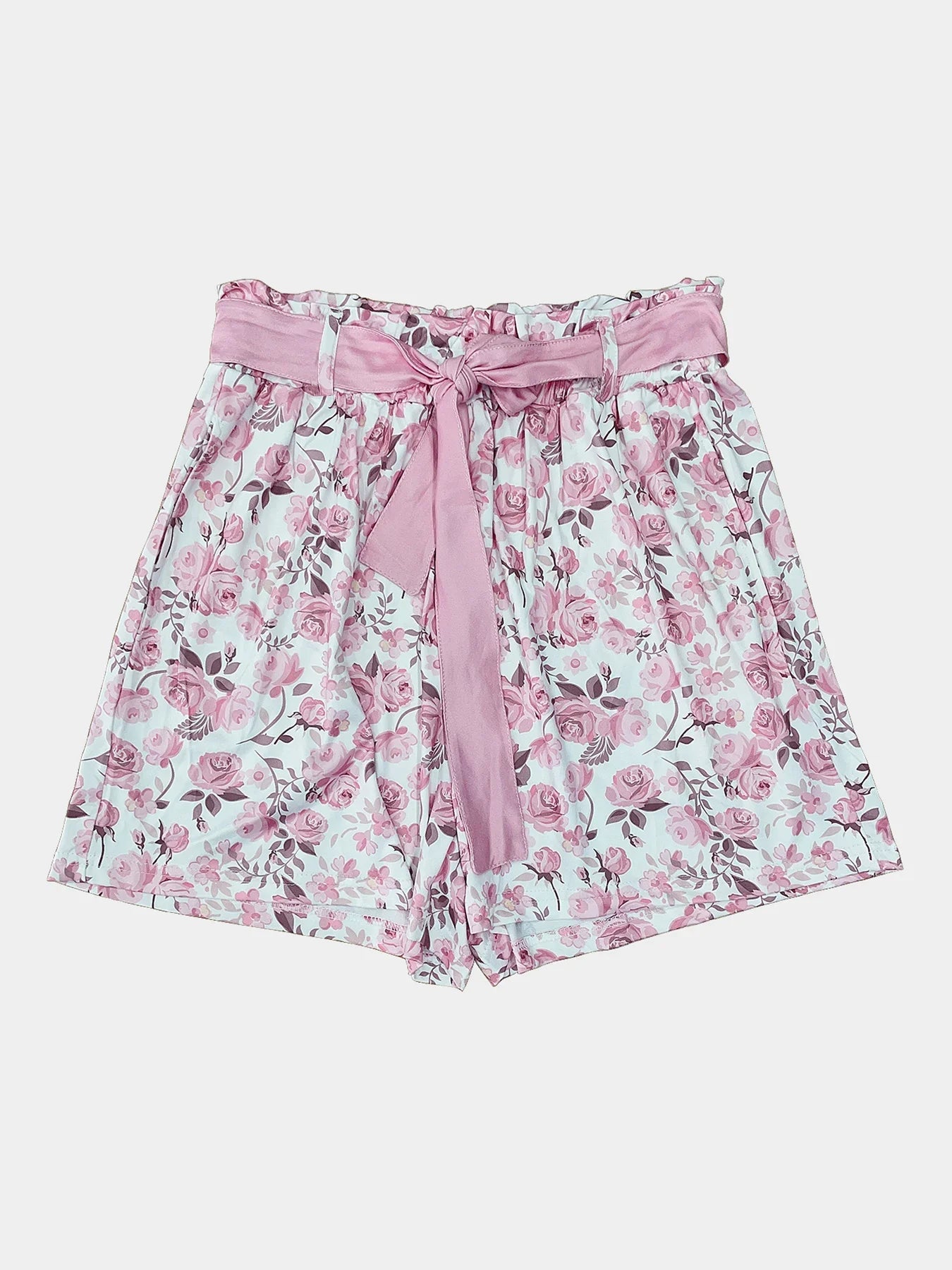 Shorts Florales con Cordones para Mujer