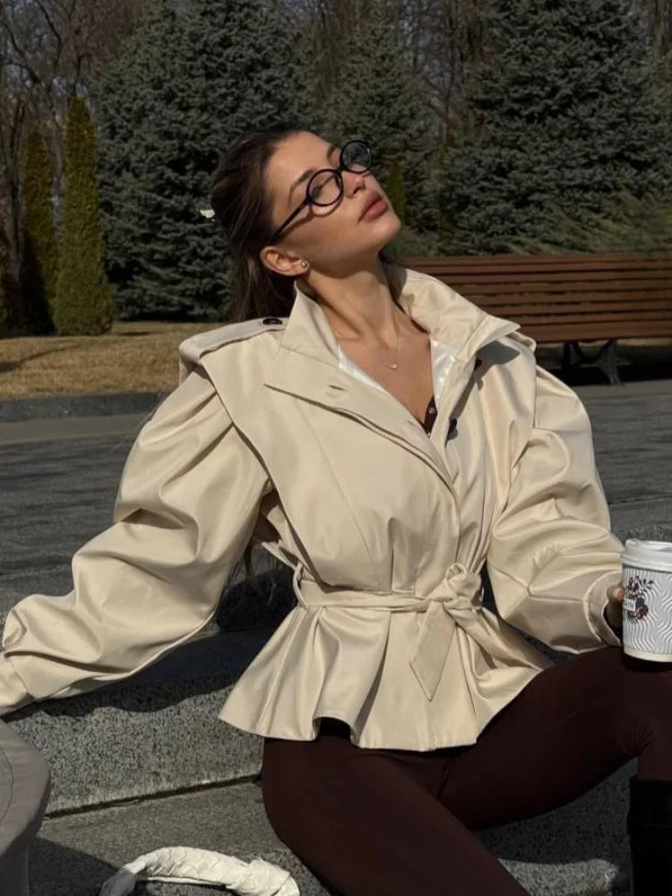 Chaqueta Gabardina Corta para Mujer
