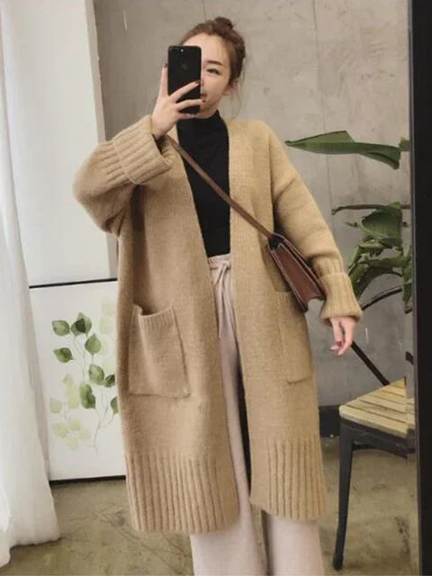 Chaqueta de Punto Larga para Mujer
