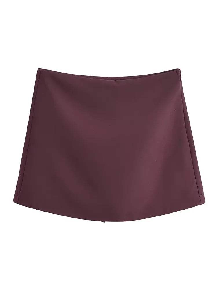 Falda pantalón de cintura alta para primavera