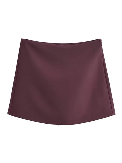 Falda pantalón de cintura alta para primavera