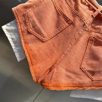 Shorts vaqueros Naranja para Mujer