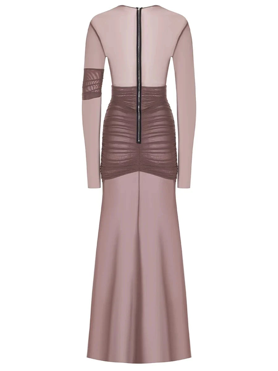 Vestido de Fiesta Elegante de Malla Transparente