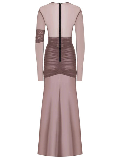 Vestido de Fiesta Elegante de Malla Transparente