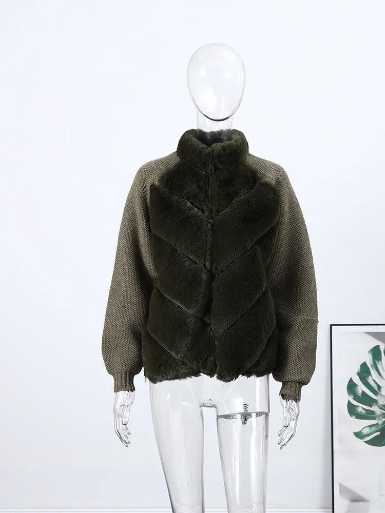 Chaqueta con Paneles de Piel Sintética