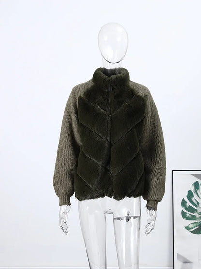 Chaqueta con Paneles de Piel Sintética