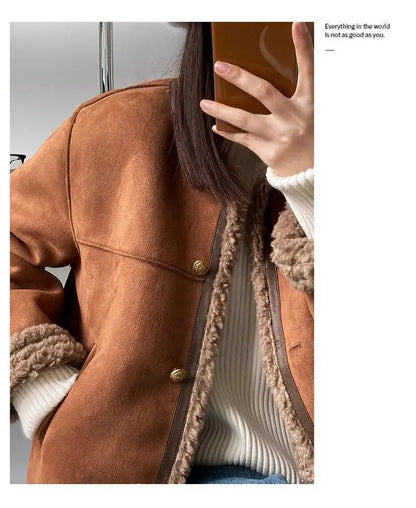 Chaqueta Corta de Piel Sintética para Mujer