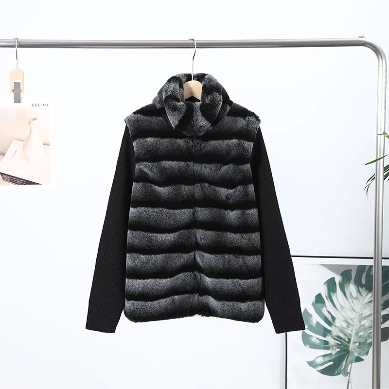 Chaqueta con Paneles de Piel Sintética