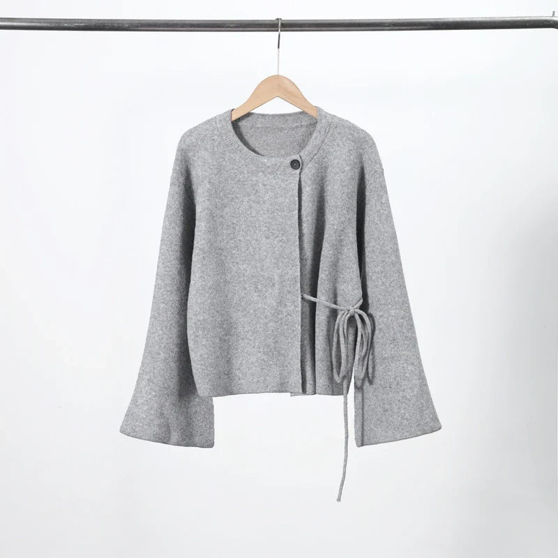 Chaqueta de Punto Lisa Casual para Mujer