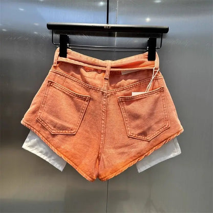 Shorts vaqueros Naranja para Mujer