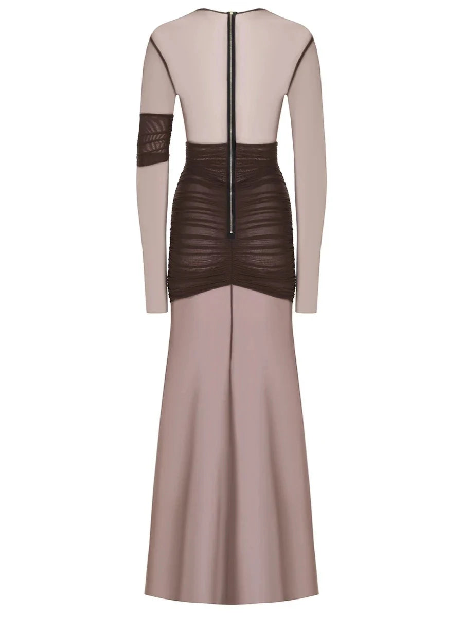 Vestido de Fiesta Elegante de Malla Transparente