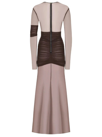 Vestido de Fiesta Elegante de Malla Transparente