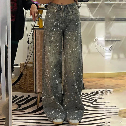 Pantalones Vaqueros con Parches de Estrellas para Mujer