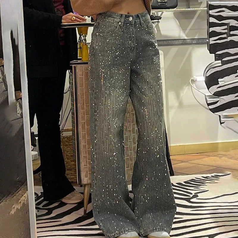 Pantalones Vaqueros con Parches de Estrellas para Mujer