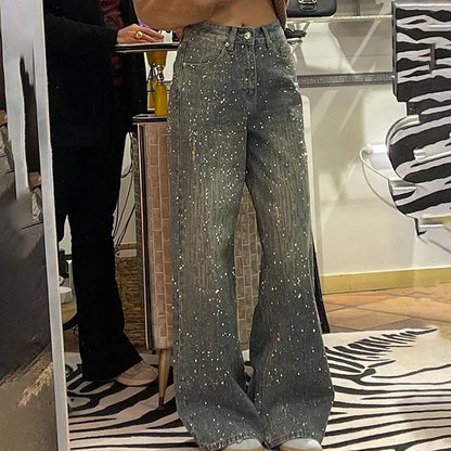Pantalones Vaqueros con Parches de Estrellas para Mujer