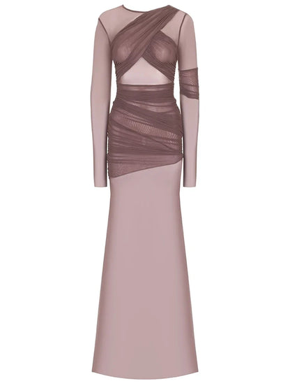 Vestido de Fiesta Elegante de Malla Transparente