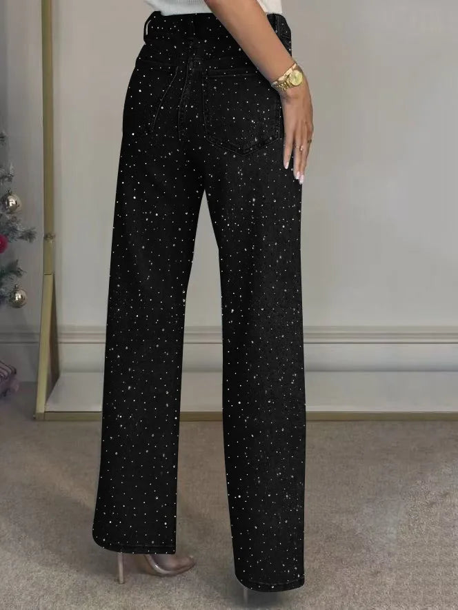 Pantalones Vaqueros con Pedrería para Mujer