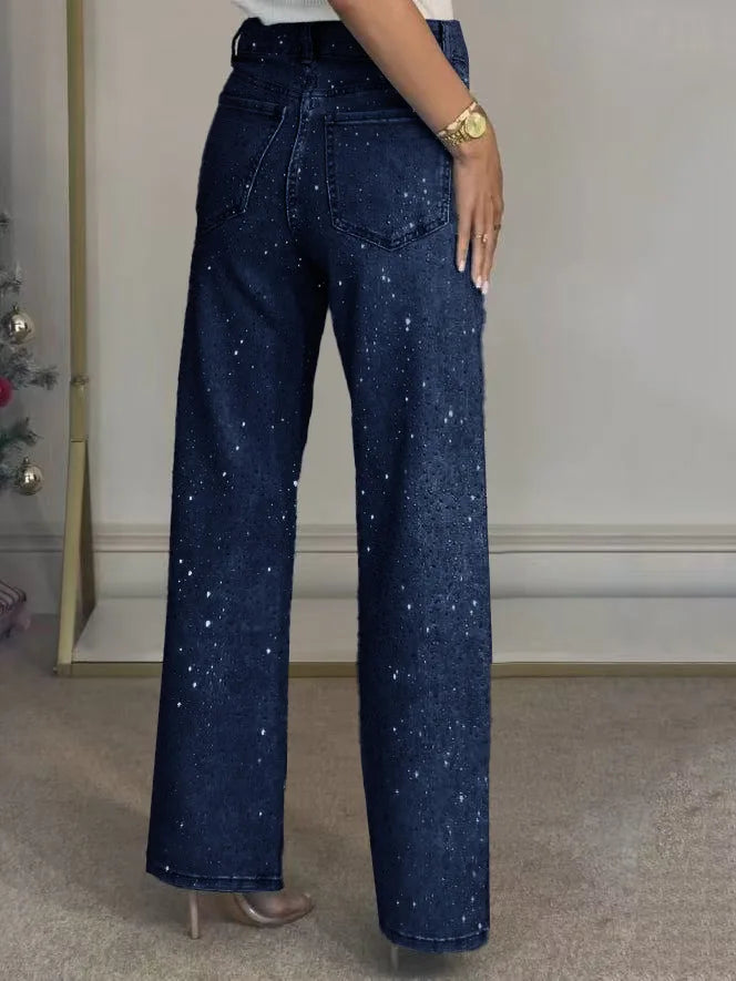 Pantalones Vaqueros con Pedrería para Mujer
