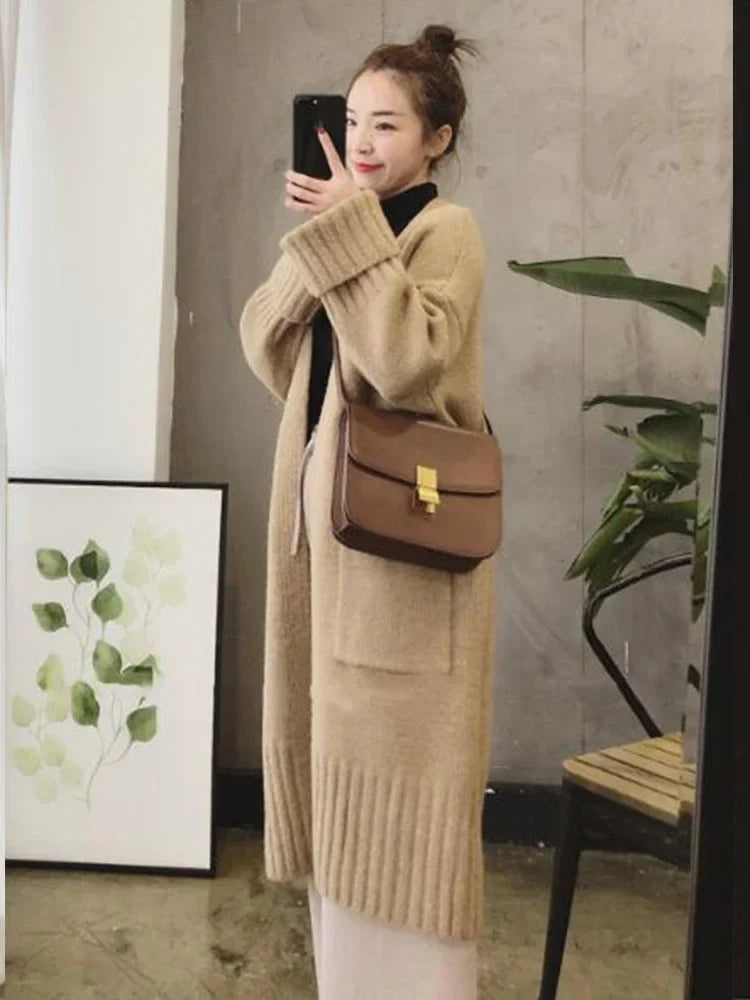 Chaqueta de Punto Larga para Mujer
