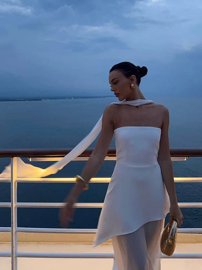 Vestido Maxi Corsé sin Tirantes para Mujer