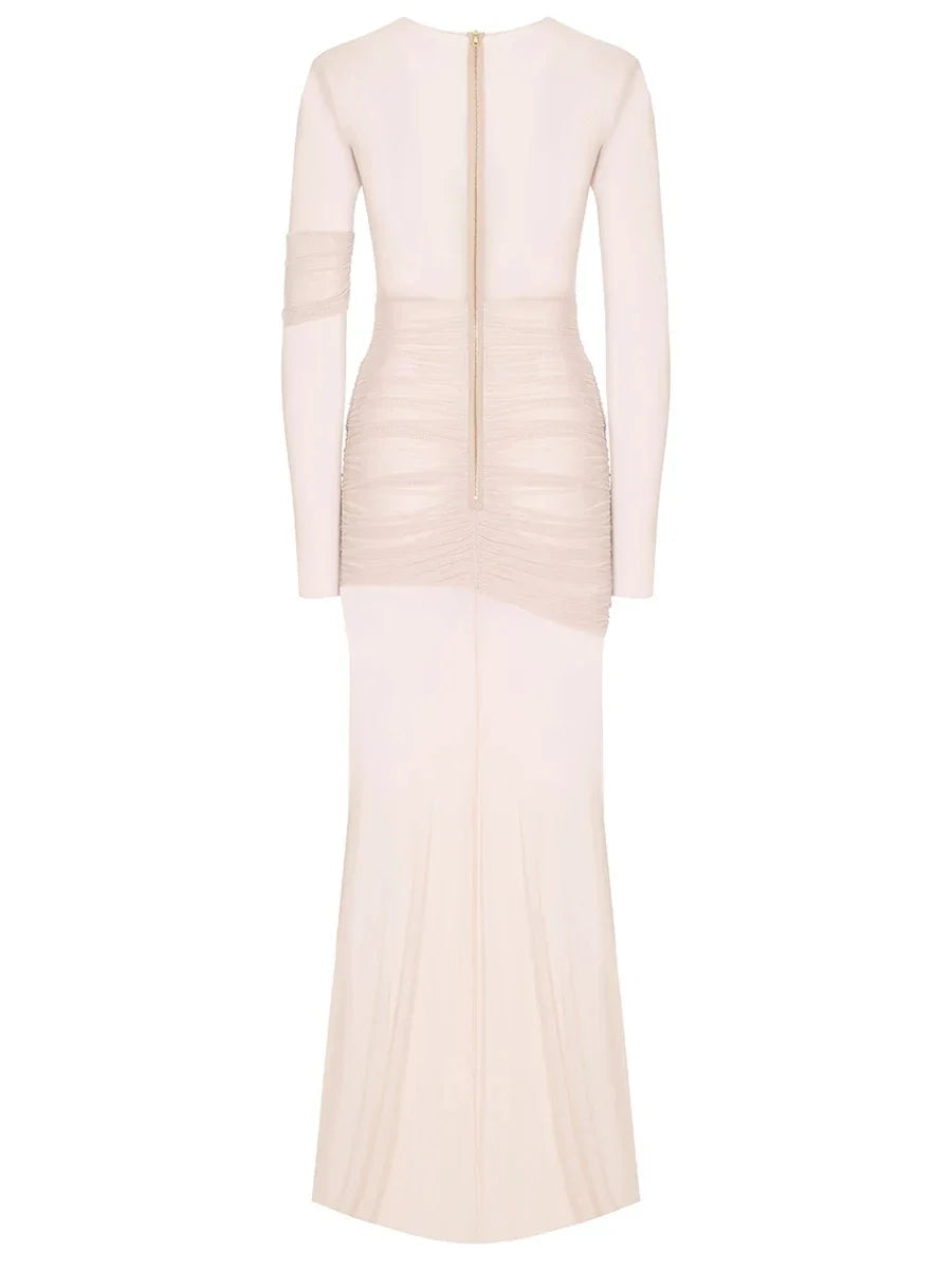 Vestido de Fiesta Elegante de Malla Transparente
