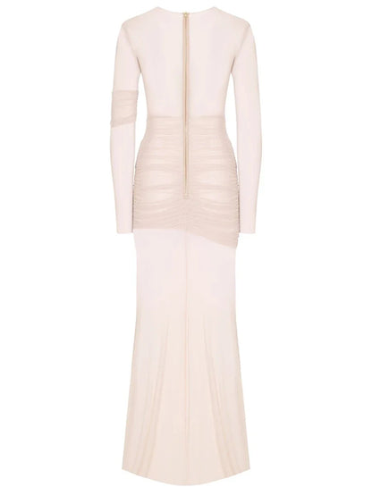 Vestido de Fiesta Elegante de Malla Transparente