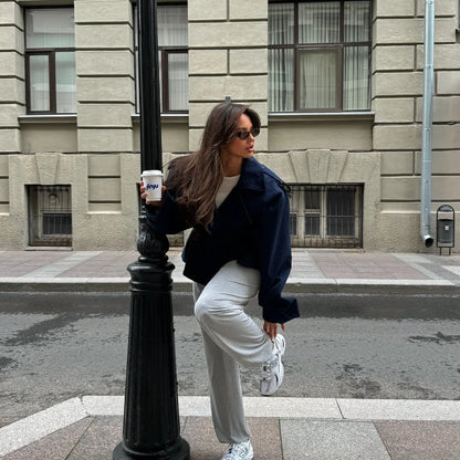 Abrigo Gabardina Corto con Cinturón para Mujer