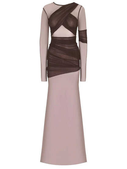 Vestido de Fiesta Elegante de Malla Transparente