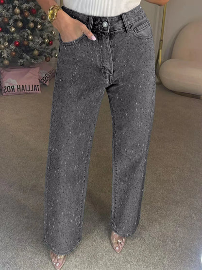 Pantalones Vaqueros con Pedrería para Mujer