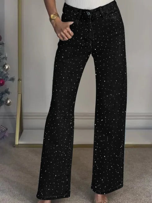 Pantalones Vaqueros con Pedrería para Mujer