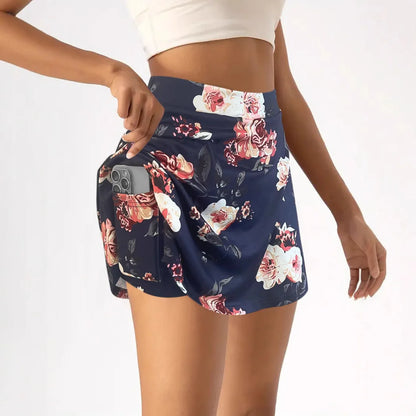 Falda Pantalón Plisada Floral para Mujer