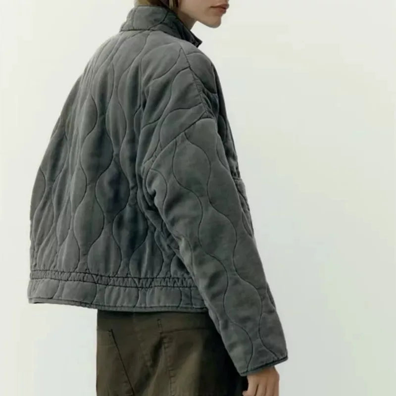 Chaqueta Acolchada Vintage de Algodón