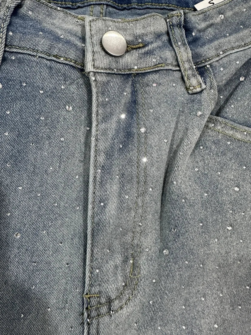 Pantalones Vaqueros con Pedrería para Mujer