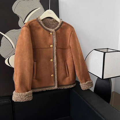 Chaqueta Corta de Piel Sintética para Mujer