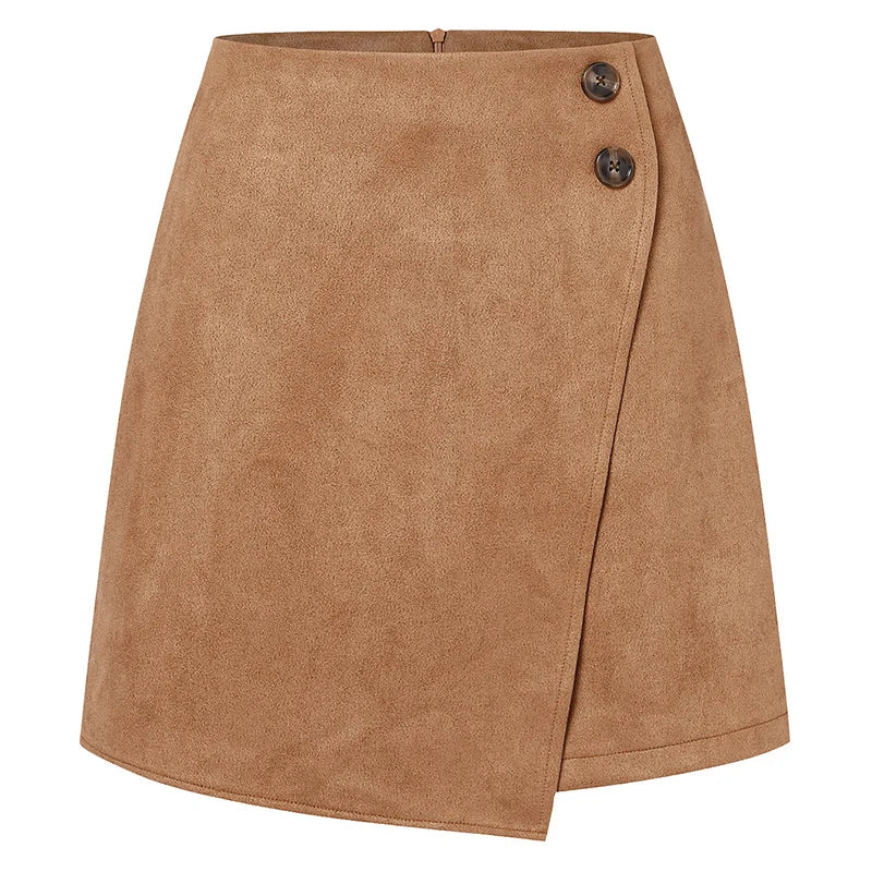 Minifalda de ante sintético para mujer