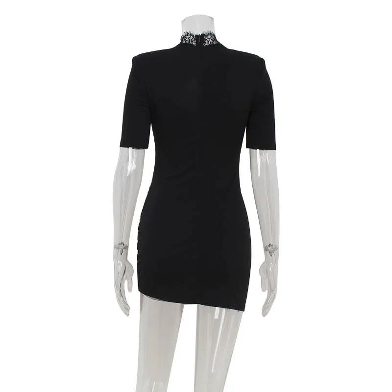 Vestido Bodycon de Encaje con Retazos para Mujer