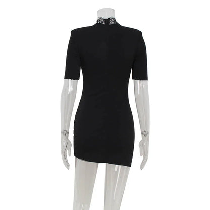 Vestido Bodycon de Encaje con Retazos para Mujer