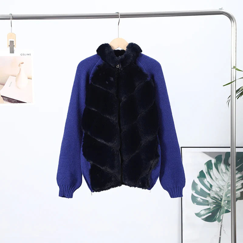 Chaqueta con Paneles de Piel Sintética
