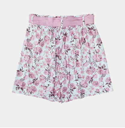 Shorts Florales con Cordones para Mujer