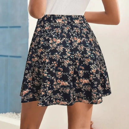 Falda Pantalón Plisada Floral para Mujer